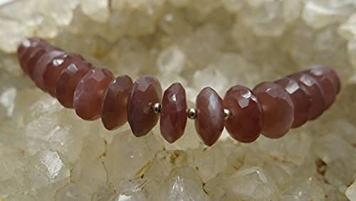 Chocolate Moonstone Perles Rondelles Allemandes aux Reflets Facettés Intenses