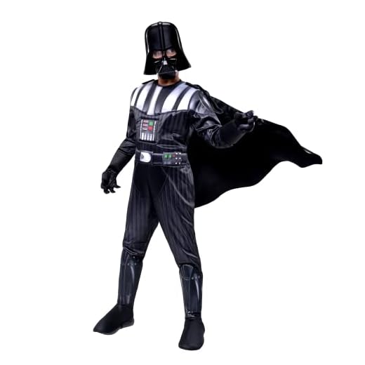 STAR WARS Darth Vader Deluxe Youth Costume with Gloves, Cape, and Headpiece, Size Extra Small for Kids