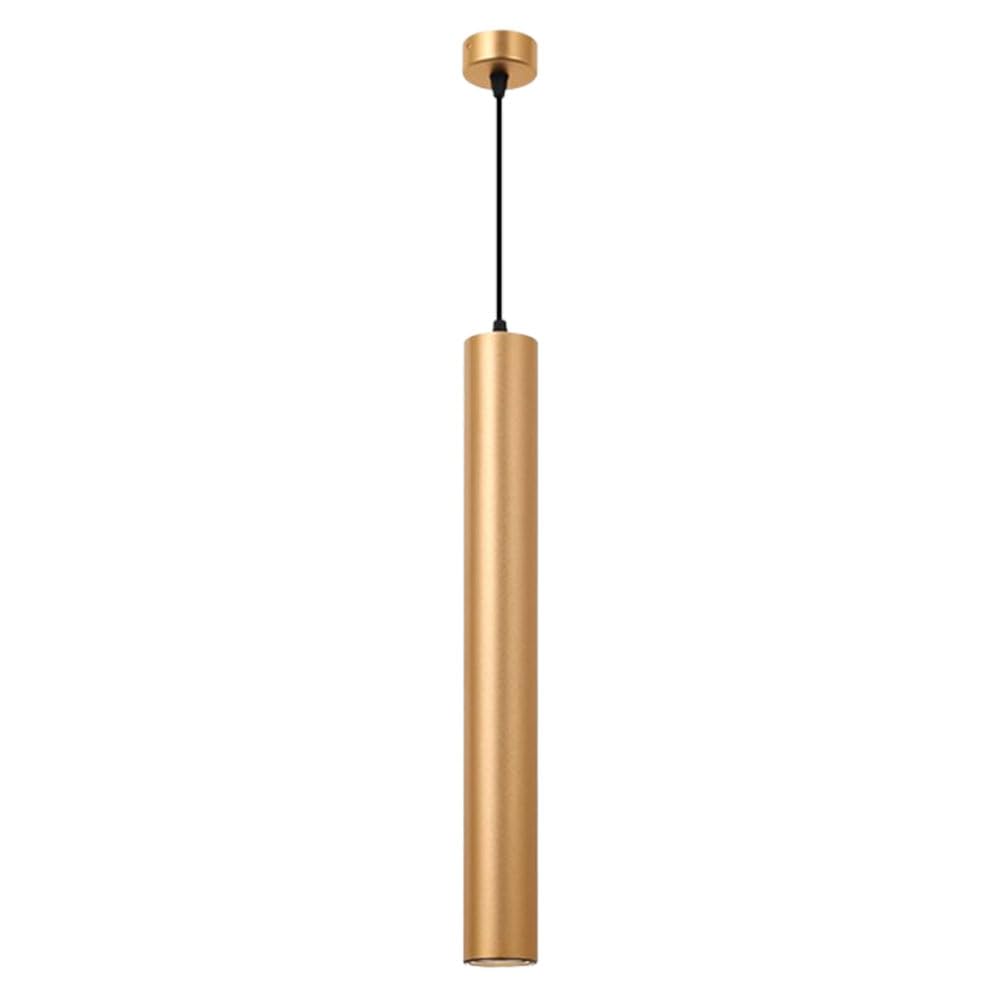 ENTHERONIC Light Luxury Cylinder Pendant Light Gold Aluminum Hanging Lamp IP65 Waterproof Chandelier LED Long Tube Hanging Light Anti-Rust Cylinder Lantern For Kitchen Island Porch Corridor Entryway