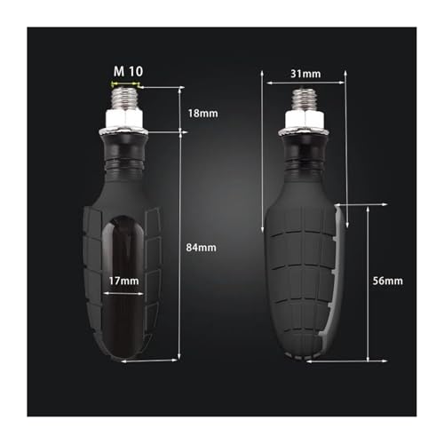Intermitentes de moto 12V luces de señalización ámbar con perno M8 universal 4