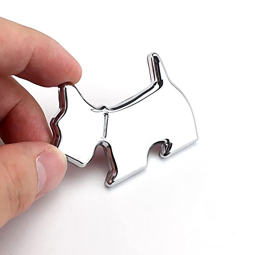 Image of YSY 2Pcs Head Front Dog Emblem Totem Logo Badge Car Sticker Auto Decoration Car Body Decal Automobile Accessories(A) (3D Dog, Silver)