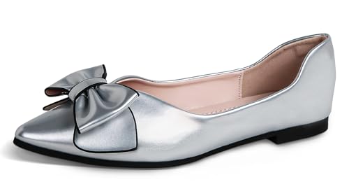 KOSMA シルバーレザー フラットシューズ