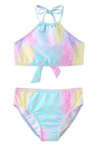 Image of Girls Two Piece Bikini Swimsuits Hawaiian Floral Bathing Suit for Kids Summer Beach Swimwear Set 3-16 Years