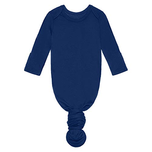 Image of Posh Peanut Knotted Newborn Gown - Newborn Gowns for Girls, Baby Sleep Gown - Baby Girl Gowns 0-3 Months, Baby Knotted Gowns Sailor Blue