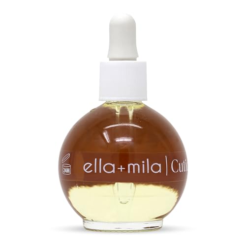 ella+mila Nail Fortifying Cuticle Oil with Sweet Almond & Castor - Moisturizing Formula Promotes Nail Repair & Strength - Vegan - 2.3 fl oz