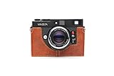 Zakao Demi étui en cuir véritable fait à la main pour Minolta CLE avec dragonne Marron