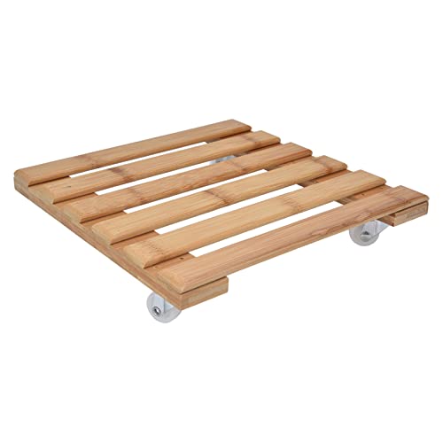 OVAQUIXI Rouleau à Plantes carré Solide, Amovible à 360 ° pour Pot de Fleur, Poids de Charge 44 LB pour Jardin Intérieur et Extérieur Phyllostachys Pubescens