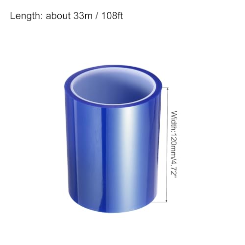 Image of uxcell Blue Heat Tape, 1 Roll 120mmx33m 108ft High Temperature Heat Resistant Tape for Sublimation,Heat Vinyl Press,Heat Transfer, Circuit Board, No Residue