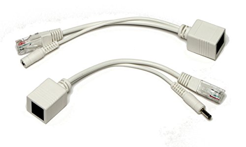 Inyector y divisor pasivo PoE Texas POE-IO-135 con conector DC de 1,35 mm x 3,5 mm y Ethernet 10/100 vía RJ45 miniatura 1