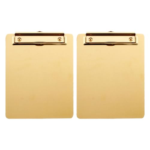 Porte-documents A5 en acier inoxydable or, l'accessoire de rangement au design raffiné