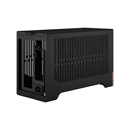 Fractal Design Terra Graphite, Wood Walnut Front Panel, Small Form Factor, mITX Gaming Case – PCIe 4.0 Riser Cable – USB Type,C, Anodized Aluminum Panels