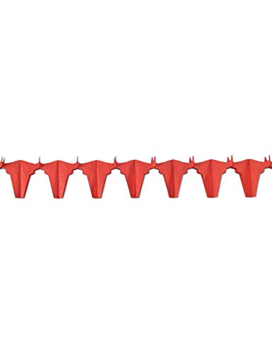 Christian Fabrications Guirlande Papier ignifugé Taureau Rouge 4.5 m - Rouge - Taille Unique