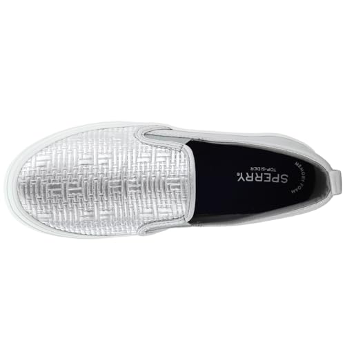 Image of Sperry Womens Crest Vibe Sparkle Stripe Linen | Casual Shoes