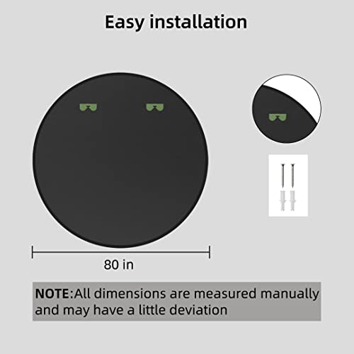 Lft Huimei2Y Wall Circle Mirror Large Round 32Inch Black Metal Frame Wall Mounted Circle Mirror For Bathroom, Living Room, Dining Room, Make Up Vanity Mirror, Entryway Mirror #TOP3