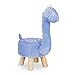 Relaxdays Sgabello a Forma di Dinosauro per Bambini, Fodera in Peluche, Pouf da Cameretta, Giocattolo, Blu