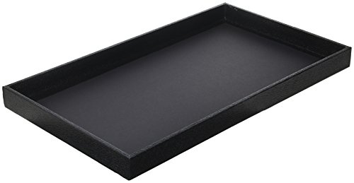 Regal Pak 3-Piece 1 -Inch Deep Black Full Size Plastic Stackable Jewelry Tray 14 3/4" X 8 1/4" X 1"H #TOP1