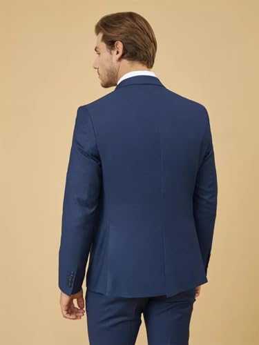 2 Piece Suit Men Classic Fit Men's Suit for Wedding Prom Events 2 Button Solid Notch Lapel Lightweight4