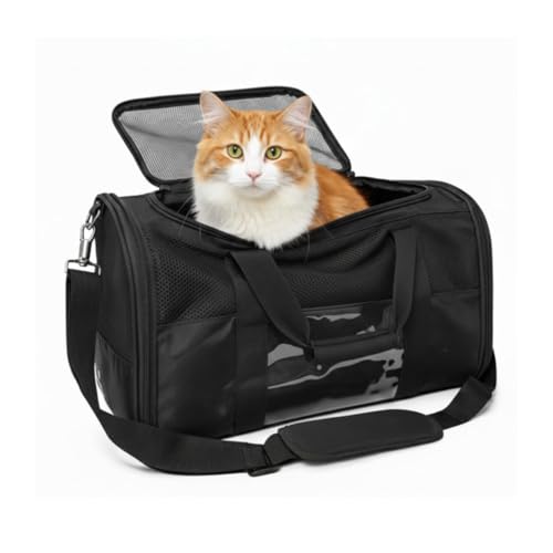 Image of Pet Carrier Bag for Small Dogs and Cats - Breathable Mesh Travel Crate with Padded Shoulder Strap, Soft Bottom and Foldable Design - Airline Approved Tote for Puppies, Kittens, and Rabbits