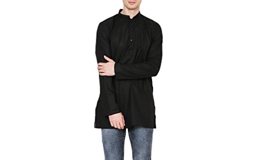 Kurta de algodón negro para hombre Royal Kurta talla 42 estilo tradicional