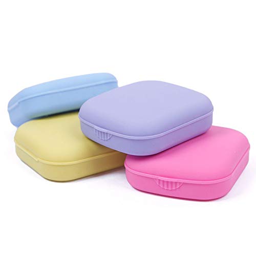 Cute Pocket Mini Contact Lens Case Travel Kit Easy Carry Mirror Container Holder Purple #TOP5