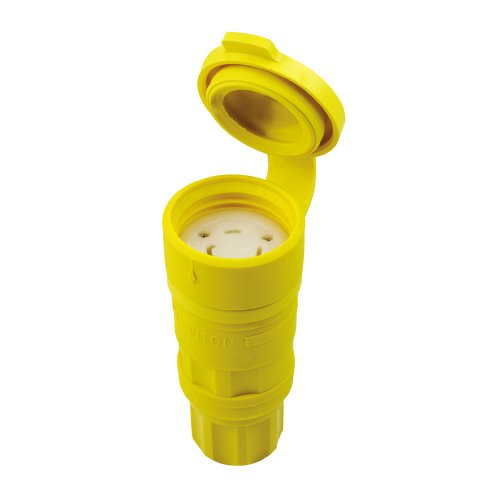 WTIXWMKTN 29W47 30-Amp 125-Volt Industrial Grade Locking Connector Grounding Wetguard Yellow