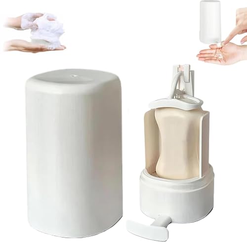 KnjoFly Soap Grinder Bar Soap Dispenser Wall-Mounted No Drilling Waterproof White Plastic 1 Pcs
