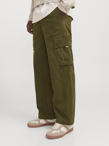 Pantalon Cargo Wide Leg Toile Épaisse - Style Multipoches et Coupe Ample Structurée