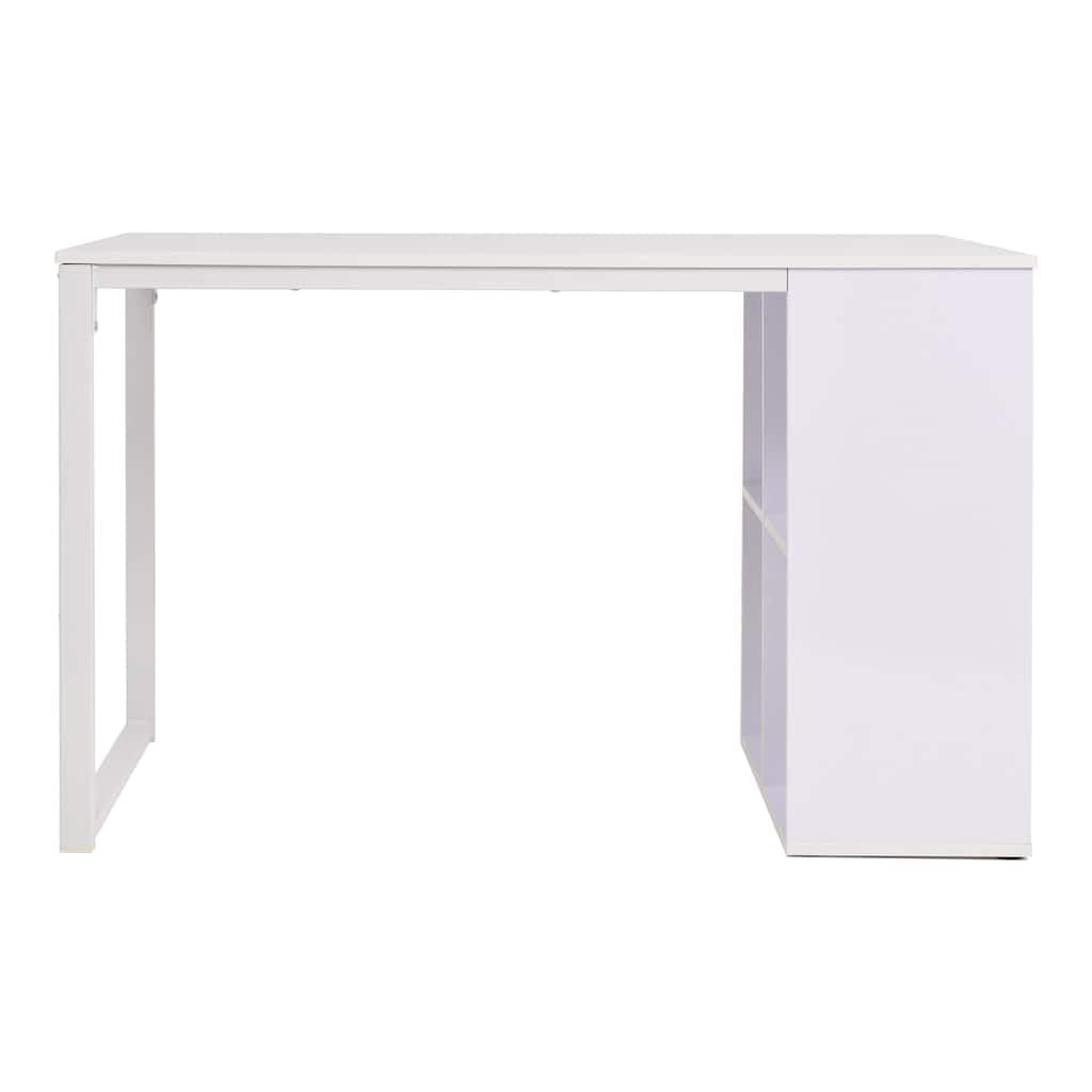 Bureau 120 x 60 x 75 cm blanc avec rangement intégré table informatique gain de place