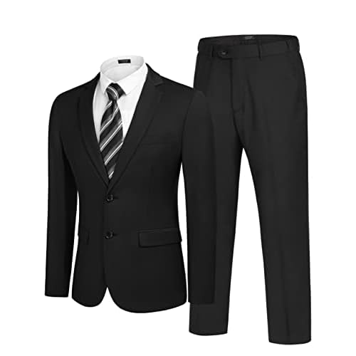 COOFANDY Men’s 2 Piece Suits Classic Fit 2 Button Dress Suits Tuxedo Jacket Blazer for Wedding Business Dinner Prom