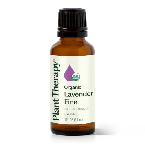 Plant Therapy USDA Certified Organic Lavender Fine Essential Oil. 100% Pure, Undiluted, Therapeutic Grade. 30 mL (1 Ounce).