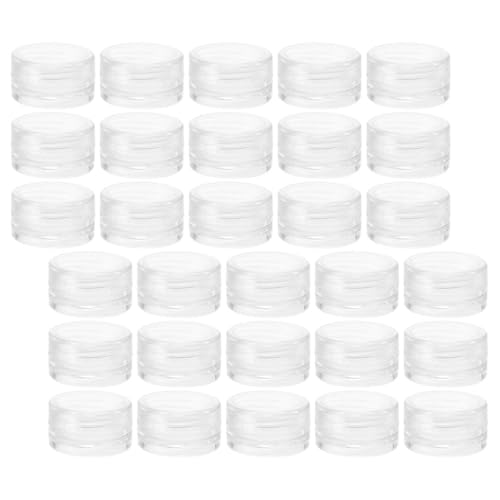 Ipetboom 55 Tarros de Crema Facial Rellenable 5g con Tapa Transparente, Frascos Vacíos para Almacenamiento de Viaje y Subenvase, Envases Compactos para Lociones y Ungüentos, Set de 55