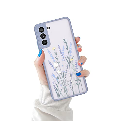 Ownest Compatible avec Coque Samsung S21 FE 5G Fleurs Coque Samsung Galaxy S21 FE Housse Case Transparente Motif Filles Femme Protection Silicone Etui pour Samsung Galaxy S21 FE 5G-Fleurs Cover