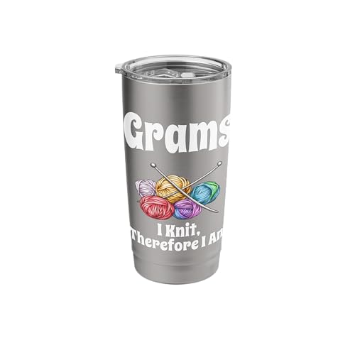 Funny Grams I Knit Therefore I Am Knitting Crochet Yarn Love Stainless Steel Insulated Tumbler -  Merch on Demand, 47E6CYRFX1EUSbrushed_steel