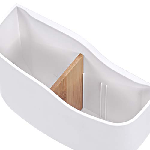 Sunficon Adhesive Remote Control Holder Wall Mount Media Player Controller Holder Universal Tv Remote Organizer Caddy Box Tray Hollow Bottom Slot Easy Phone Charging Home Office Desk Nightstand White #TOP6