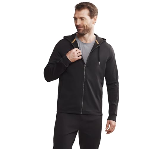 Rhone Spar Mens Full Zip Up Hoodie V2, Stretch Fabric Mens Workout Essentials Hoodie, Moisture-Wicking w/Anti-Odor