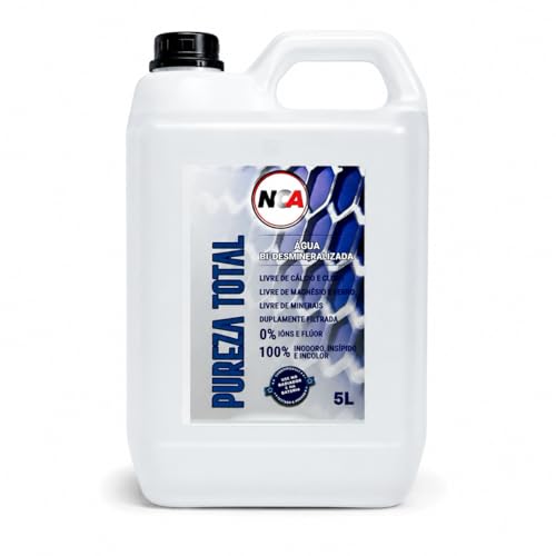 Galão 5L Água Bi-Desmineralizada NCA | Radiador e Bateria | 0% Íons Cloro Cálcio | Duplamente Filtrada | ISO 9001