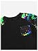 Floerns Boy's 2 Piece Outfit Raglan Sleeve Tie Dye Pocket Patched Tee and Drawstring Waist Track Shorts Sets Black 8Y