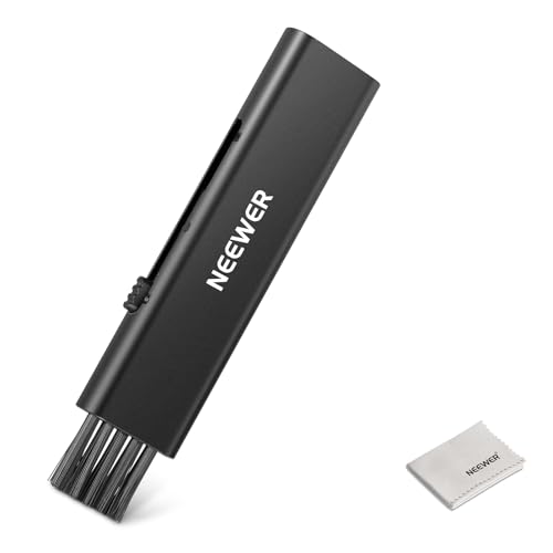 NEEWER 2in1 Kit di Pulizia per Obiettivi della Fotocamera, 1x Pennello per Lenti + 1x Panno per Pulizia, per Fotocamere DSLR, Elettronica, Smartphone, Tablet, HM-45