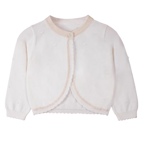 Image of Danny D Toddler Girls Open Front Shrug Cardigan Children Knit Long Sleeve Bolero with Button Closure for 2Years-7Years