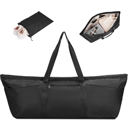 Bolsa de deporte para mujer, bolsa de yoga para esterilla y accesorios, bolsa grande de gimnasio, bolsa de yoga, bolsa con compartimento para zapatos y compartimento húmedo, correa de hombro ajustable