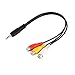 Produktbild Rouku 1pc 3.5mm Mini Aux Stecker Stereo auf 3 Cinch-Buchse Audio Video AV-Adapter-Kabel-Schnur 28cm-Adapter-Konverter
