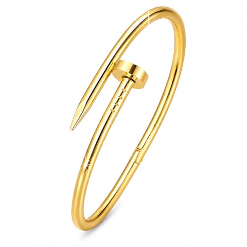 Image of Okos Gold Plated Fashion Jewellery Stainless Steel Anti Tarnish Cuff Band Style Bangle Bracelet with White CZ Stones For Girls and Women CO0025