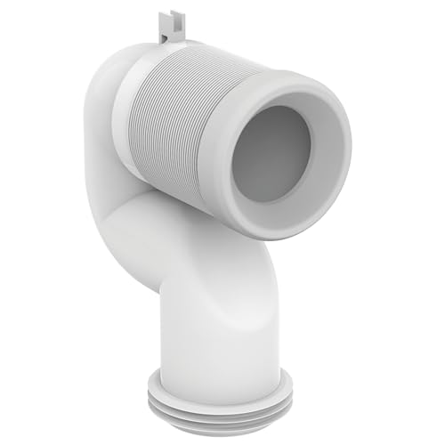 Ideal Standard – Per tutte le serie, prolunga tubo di scarico WC per uscita verticale, universale, lunghezza flessibile, curva a 90 gradi, T002667, Neutro