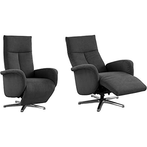 CAVADORE TV-Sessel Juba mit Akku / Pflegeleichter Fernsehsessel mit Aufstehhilfe + elektrisch verstellbarer Relaxfunktion / 2 E-Motoren / 75 x 112 x 82 / Soft Clean Bezug, Dunkelgrau – Bild 6