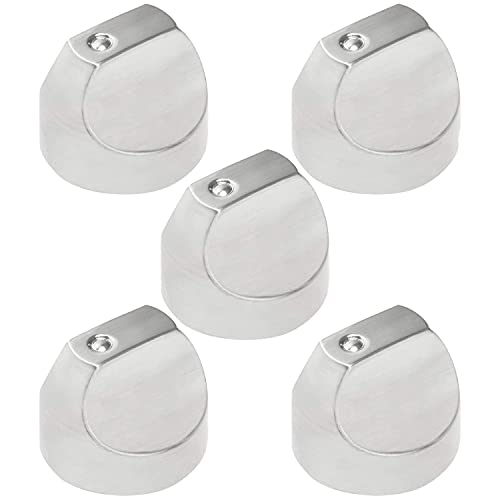 WB03X32194 WB03X25889 Stove Control Knob (5-Pack) by PartsBroz - Compatible GE Cooktop Replacement Knobs - Replaces AP6837585 4920893 PS12709871 - Exact Fit for a D Shaped Shaft
