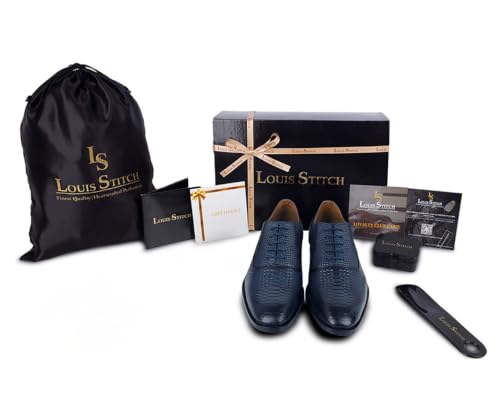 Image of LOUIS STITCH Formal Shoes for Men | Handcrafted Derby in Authentic Italian Leather | Unique Design, Lace-Up for Business (LSEUSNBU-1)