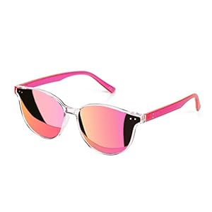 Sunglasses Womens, Cat Eye Pink Sunglasses for Women with Mirrored Trendy Lens UV400 Blocking