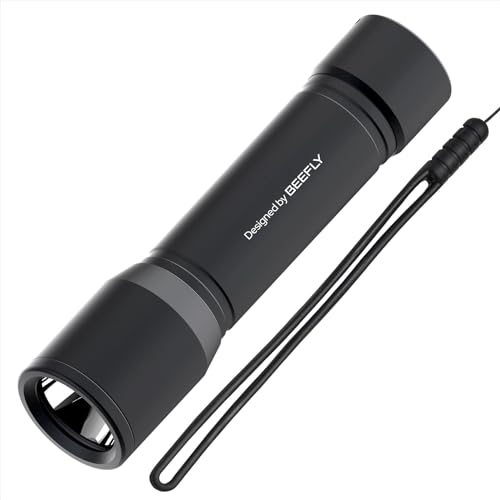 BEEFLY Rechargeable Small Flashlight, 350 Lumens LED Flashlight, USB Charging Cable, for Outdoor, Home, Emergency