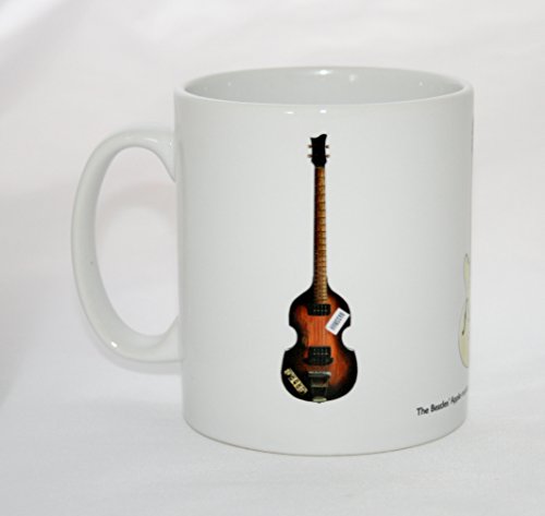 Mug de la guitare. Les illustrations de guitares The Beatles Apple sur le toit. - Les Beatles, Paul McCartney, John Lennon, RIngo Starr, George Harrison Mug de la guitare. Les illustrations de guitares The Beatles Apple sur le toit. – Image 3