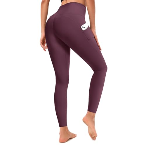 RONLIMO Women's High Waist Leggings with Pockets, Purple